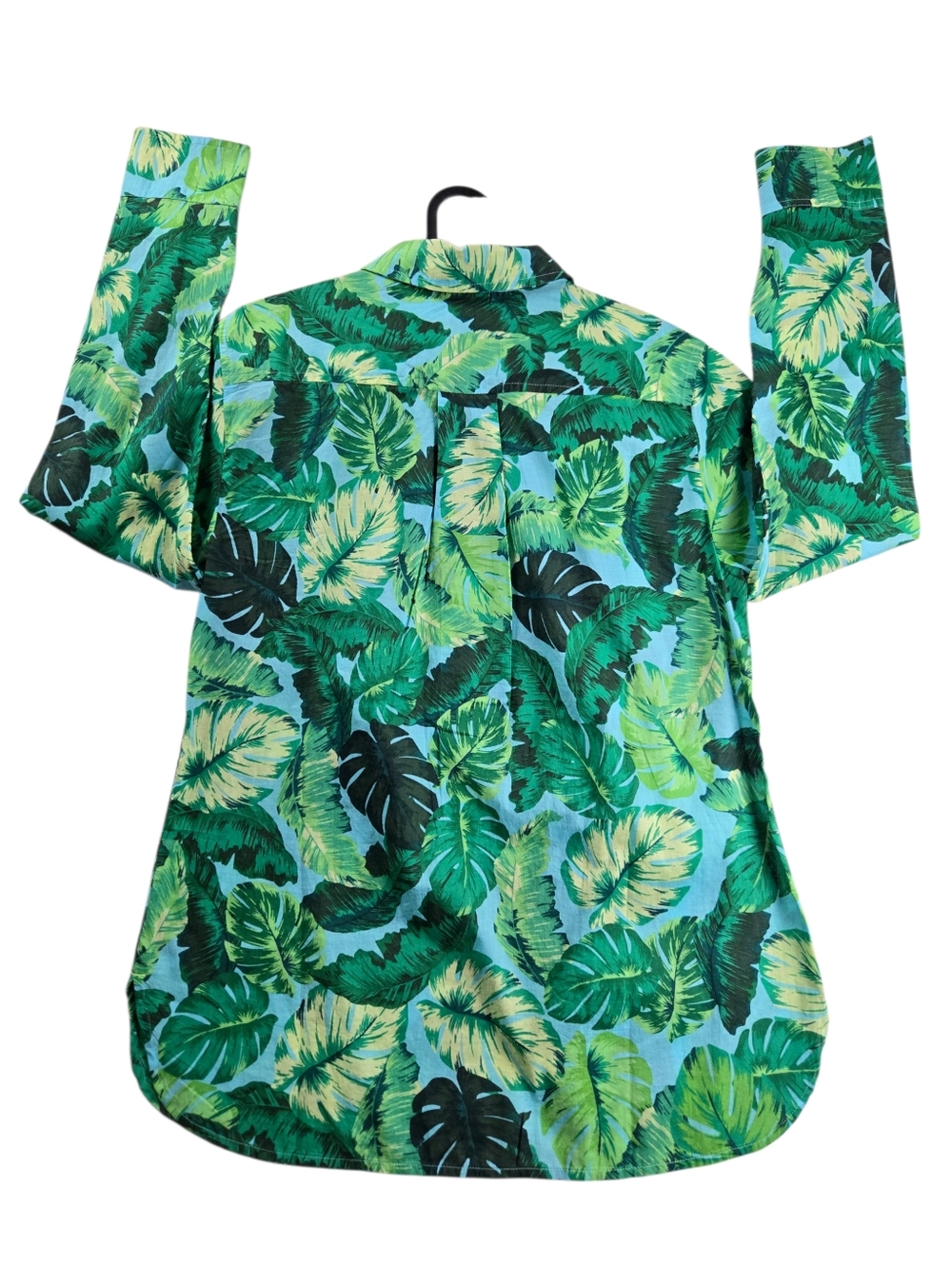 Talbots Modern Classic Isle Fronds Palm Leaf Long Sleeve Cotton Button Up Shirt‎ - Picture 4 of 12